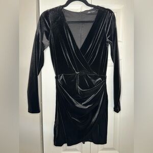 ZARA velvet wrap mini dress
